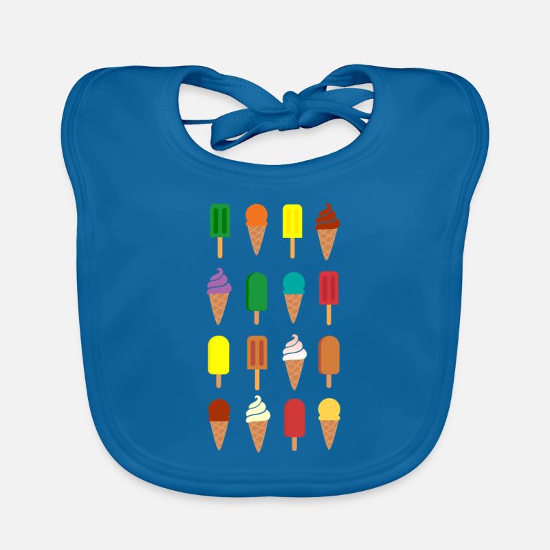 Eis Eis Eis - Baby Bio-Lätzchen - Pfauenblau