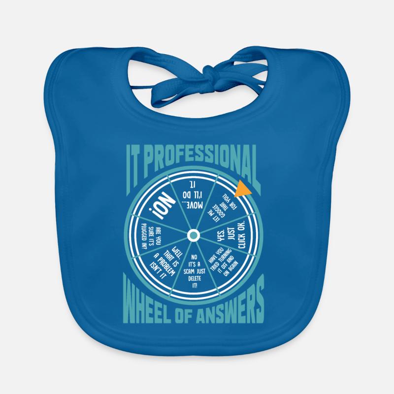 IT professional computer programmer humor - Organic Baby Bibs - peacock-blue
