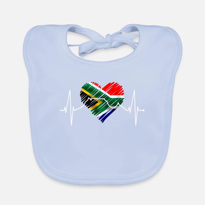 Cape Town Skyline Heart Afrique du Sud Drapeau Table Mountain Bavoir bio Bébé