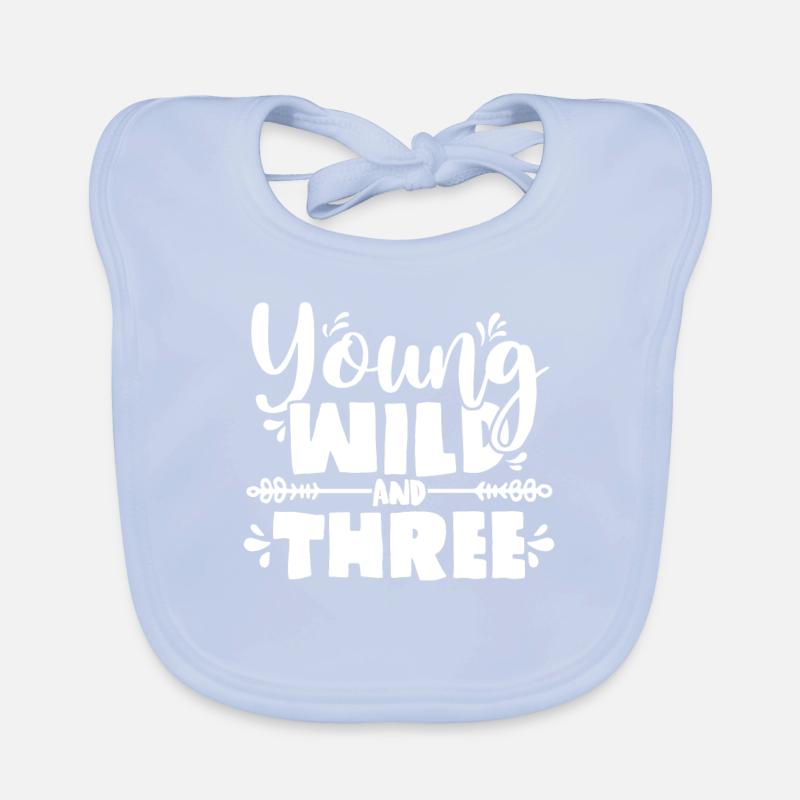 Young Wild Three 3. Geburtstag Mädchen Junge Baby Bio-Lätzchen