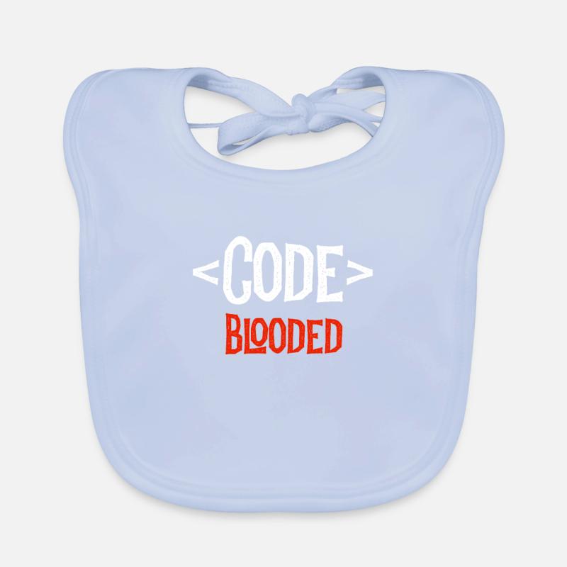 Developer Shirt - Code Blooded - Coding Coder Organic Baby Bibs
