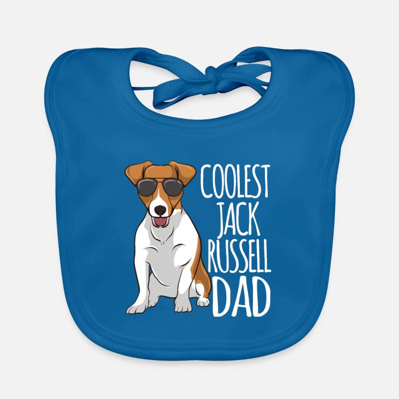 Le plus cool Jack Russel Père Jack Russell Terrier - Bavoir bio Bébé - bleu paon
