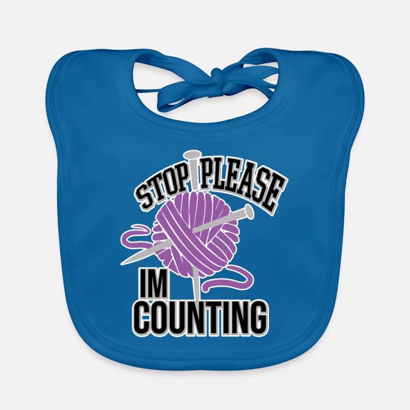 Funny Crochet Design - Stop Please I'm Counting Organic Baby Bibs
