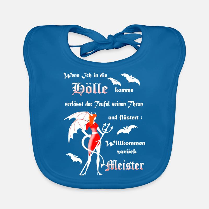 Teufel Satan Luzifer - Baby Bio-Lätzchen - Pfauenblau