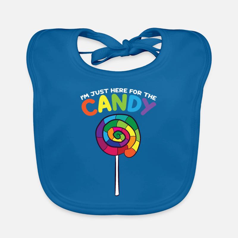 Candy Sweets I'm Just Here For The Candy Organic Baby Bibs