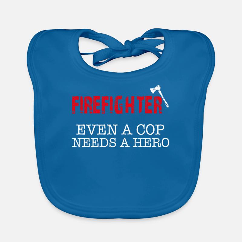 Pompier pompiers pompier cadeau pompier - Bavoir bio Bébé - bleu paon