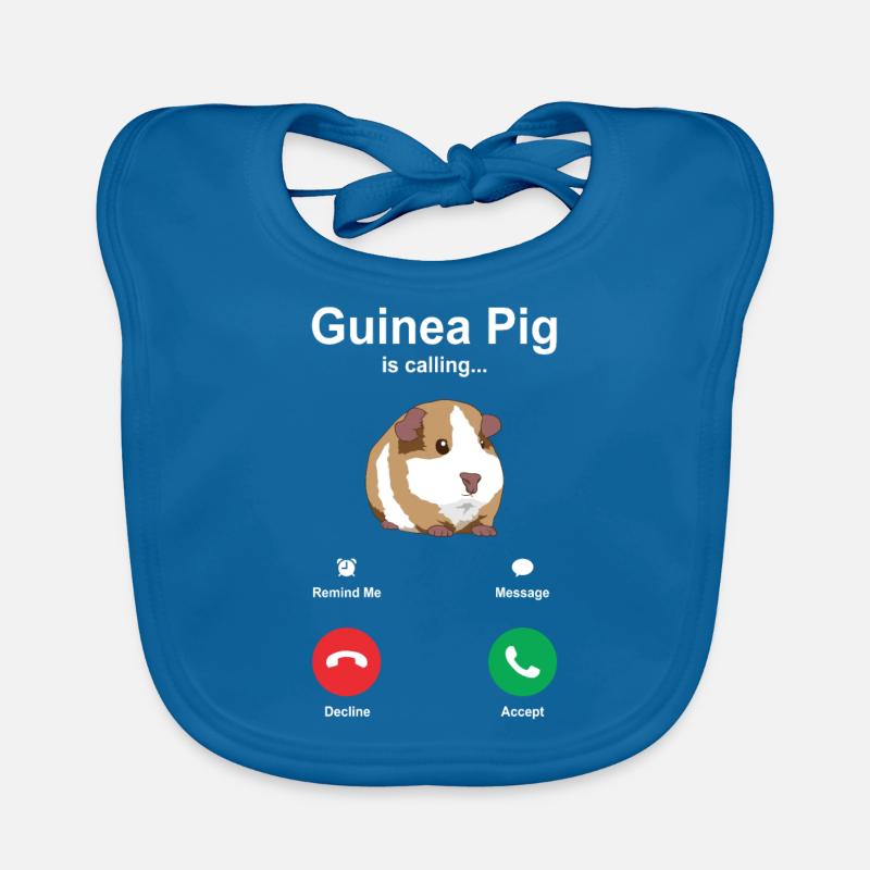 Cochon d'Inde Cavy - Bavoir bio Bébé - bleu paon