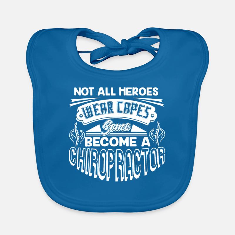 Chiropracteur Chiropractor Hero - Bavoir bio Bébé - bleu paon