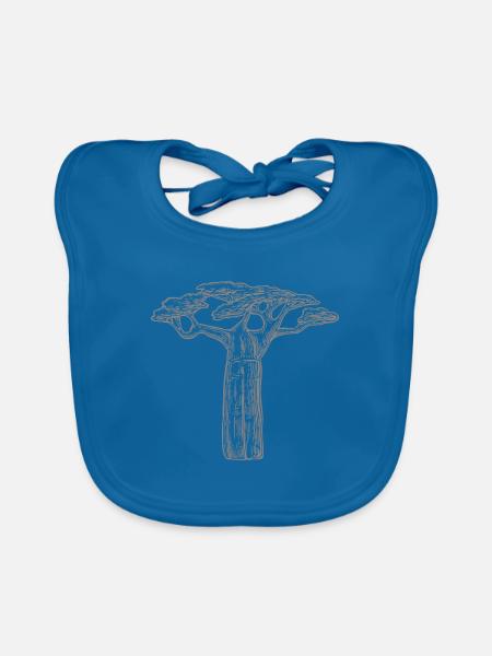 cadeau d'amant d'arbres baobab Afrique Graphique - Bavoir bio Bébé - bleu paon - Devant