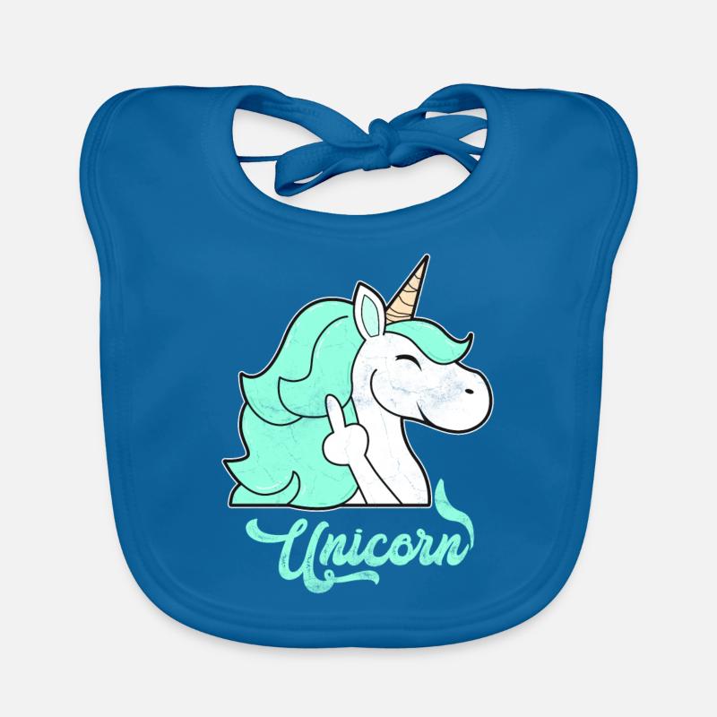 Niedlich Einhorn Mittelfinger Baby Bio-Lätzchen