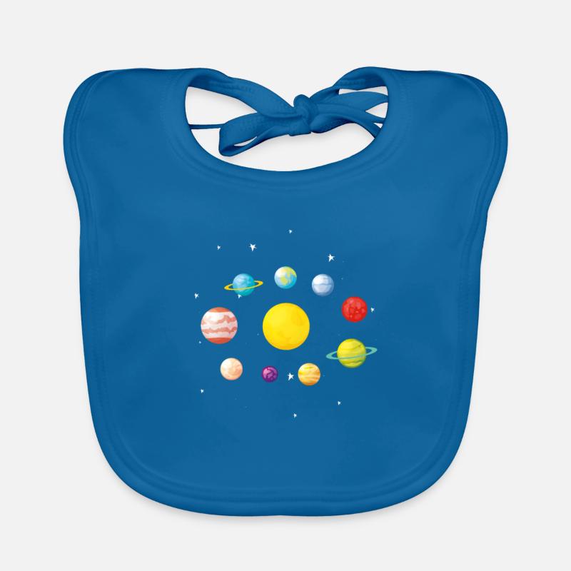 planètes J'aime ma planète Space Galaxy - Bavoir bio Bébé - bleu paon