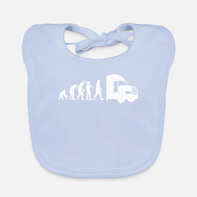 Truck trucker truck driver driver evolution Organic Baby Bibs