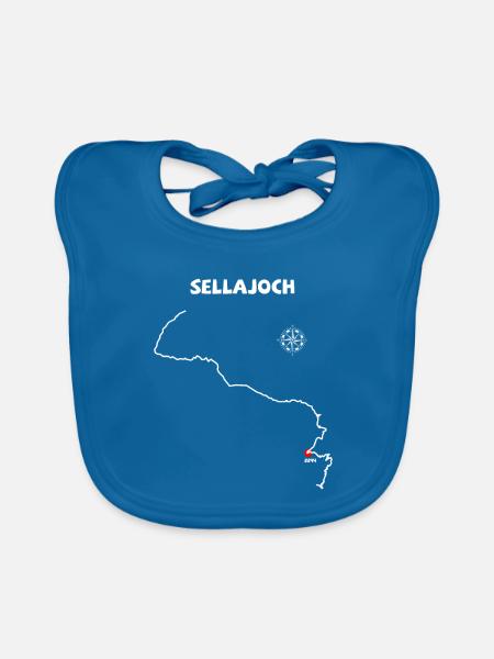 Sella Pass, Italian Passo Sella Serpentine - Organic Baby Bibs - peacock-blue - Front