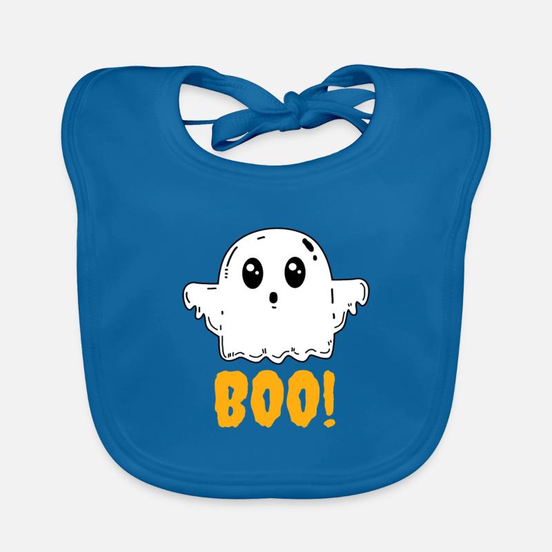 Ghost Boo Halloween Organic Baby Bibs