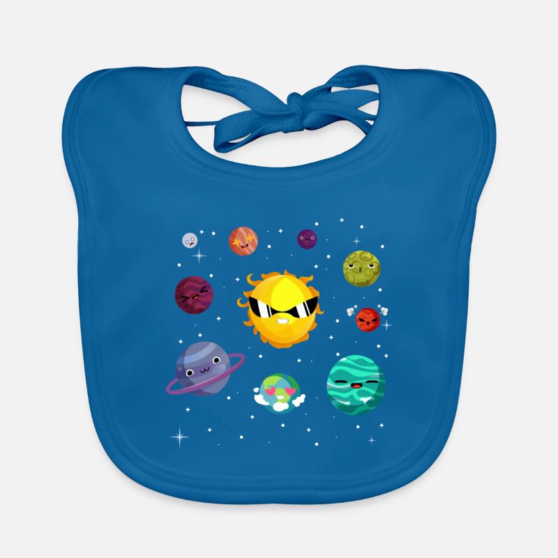Funny planets of the solar system Organic Baby Bibs