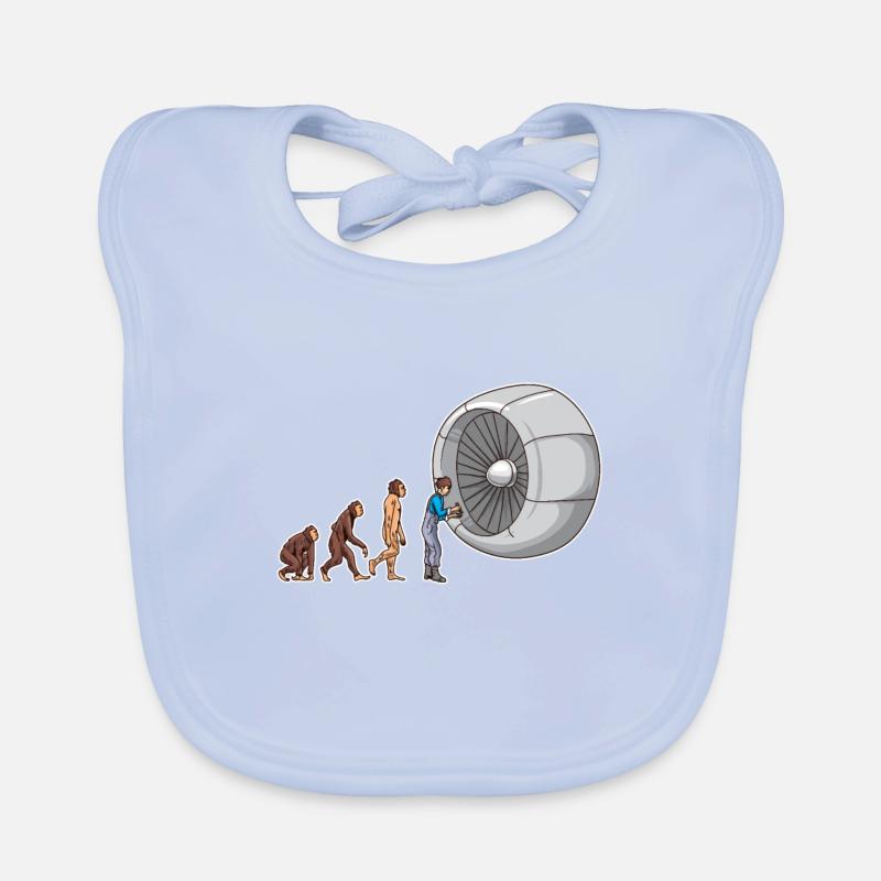 Flugzeugmechaniker Evolution Flugzeug Techniker Baby Bio-Lätzchen