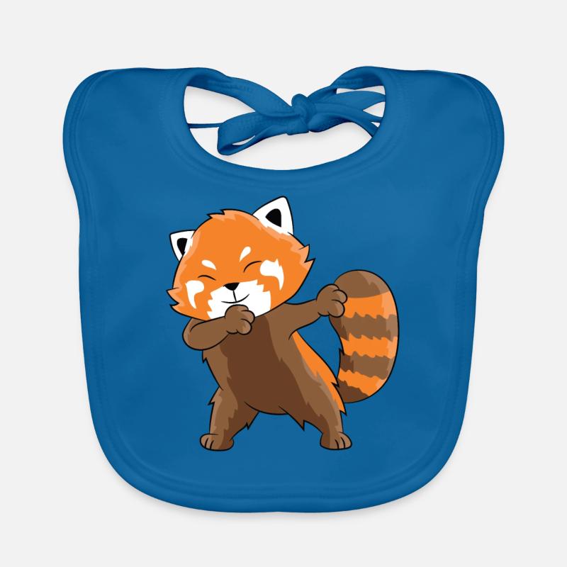 Dabbender Roter Panda Dabbing Red Panda - Baby Bio-Lätzchen - Pfauenblau