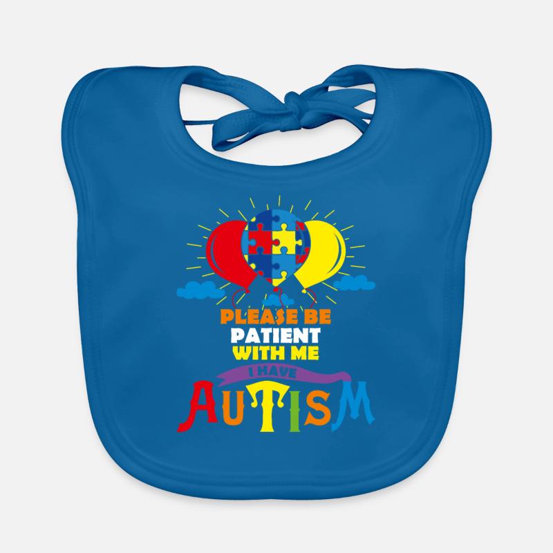 Ballons d'autisme mignons s'il vous plaît soyez patient avec moi IH Bavoir bio Bébé