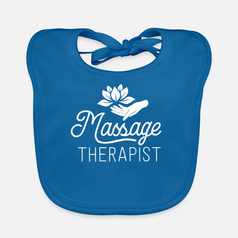 Massagetherapeut Massagetherapie Geschenk Spa Shirt - Baby Bio-Lätzchen - Pfauenblau
