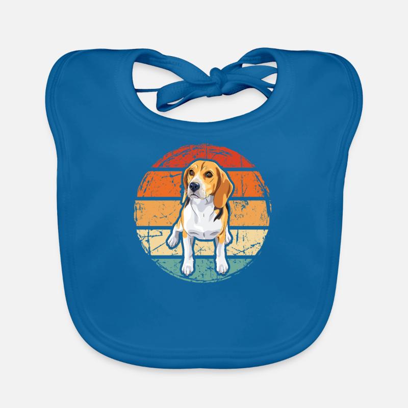 beagle - Bavoir bio Bébé - bleu paon