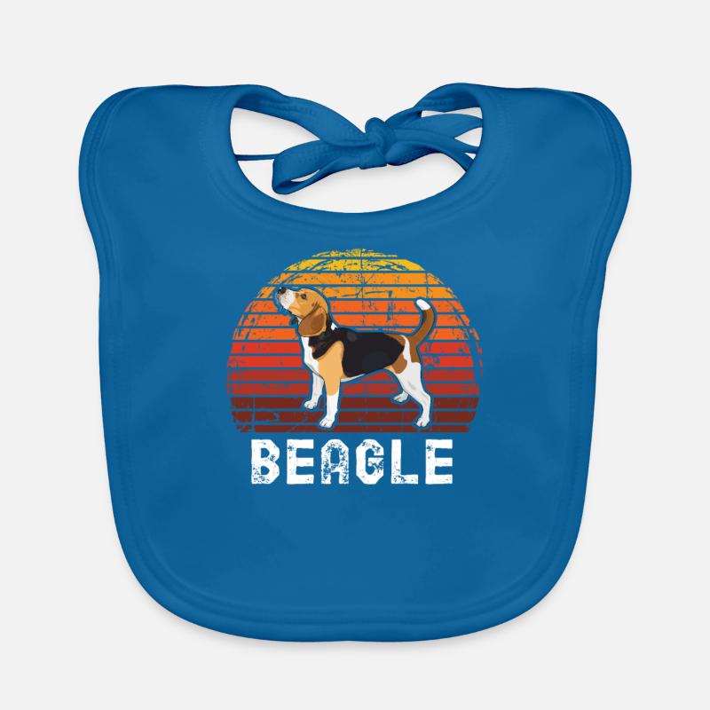 beagle - Bavoir bio Bébé - bleu paon