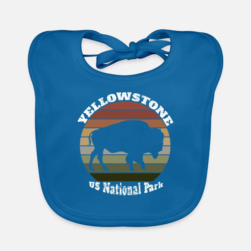 Yellowstone Dutton Ranch Vintage - Bavoir bio Bébé - bleu paon