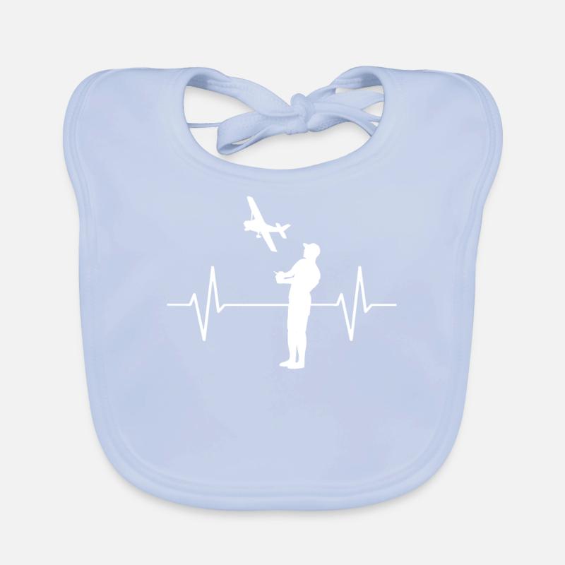 Model flying model maker airplane EKG line gift Organic Baby Bibs