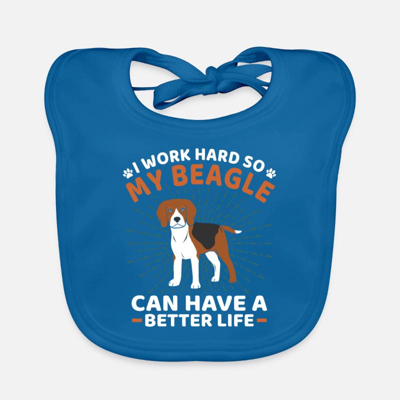 Beagle - Baby Bio-Lätzchen - Pfauenblau