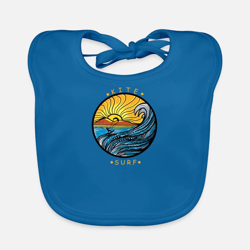 Kite Kiteboarding Kitesurfer Kiteboard Geschenk - Baby Bio-Lätzchen - Pfauenblau