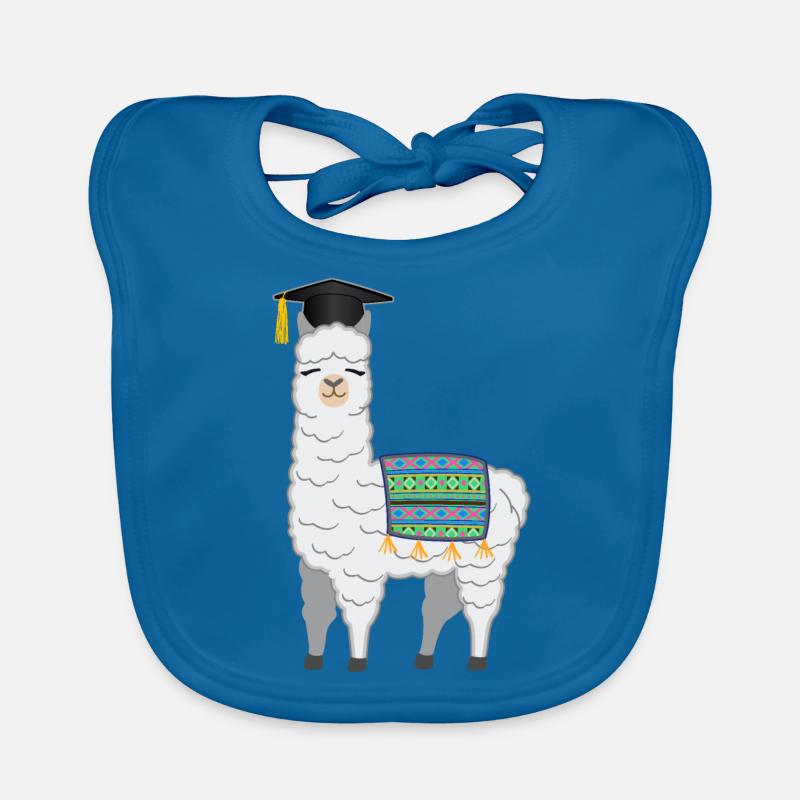 Bachelor Master Studium Abschluss Lama Alpaka - Baby Bio-Lätzchen - Pfauenblau