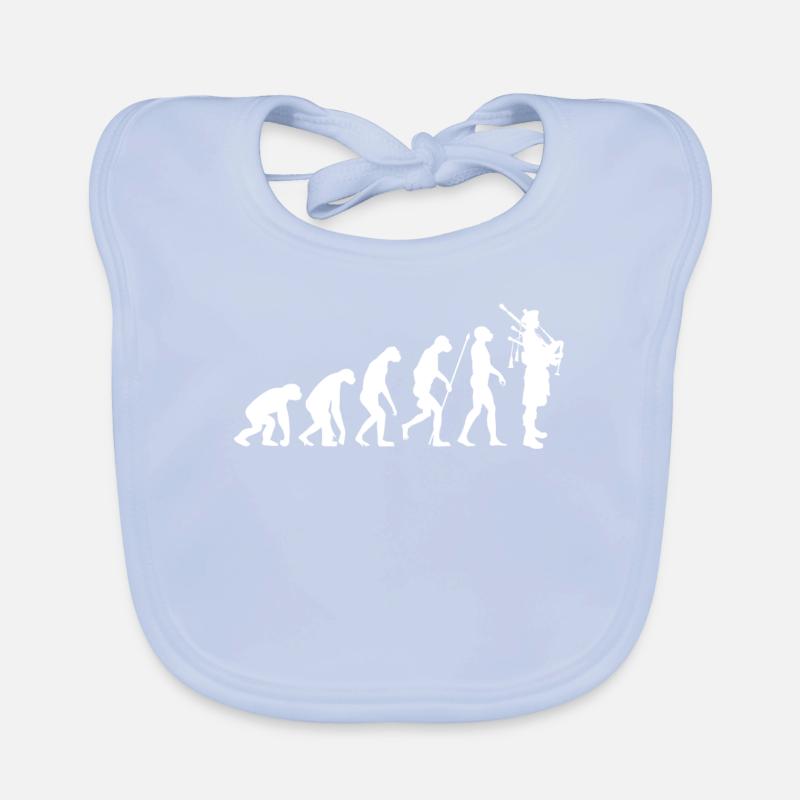Bagpipes Evolution Bagpiper Scotland Organic Baby Bibs