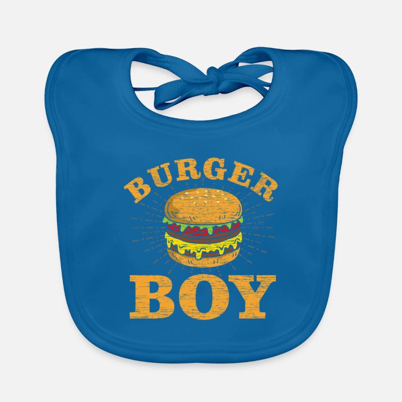 Burger - Bavoir bio Bébé - bleu paon