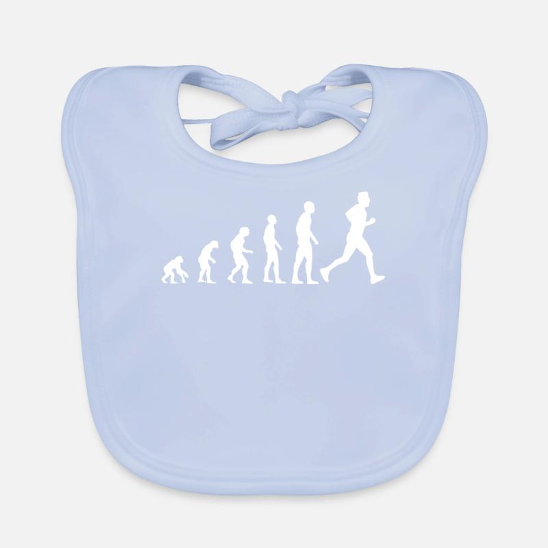 Jogging Laufen Läufer Evolution Lustig Geschenk Baby Bio-Lätzchen