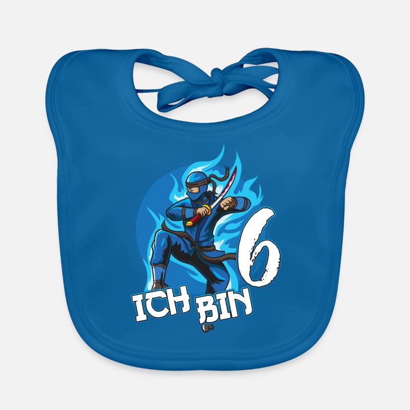 Blauer Ninja Sechsten 6 Geburtstag Junge Geschenk Baby Bio-Lätzchen