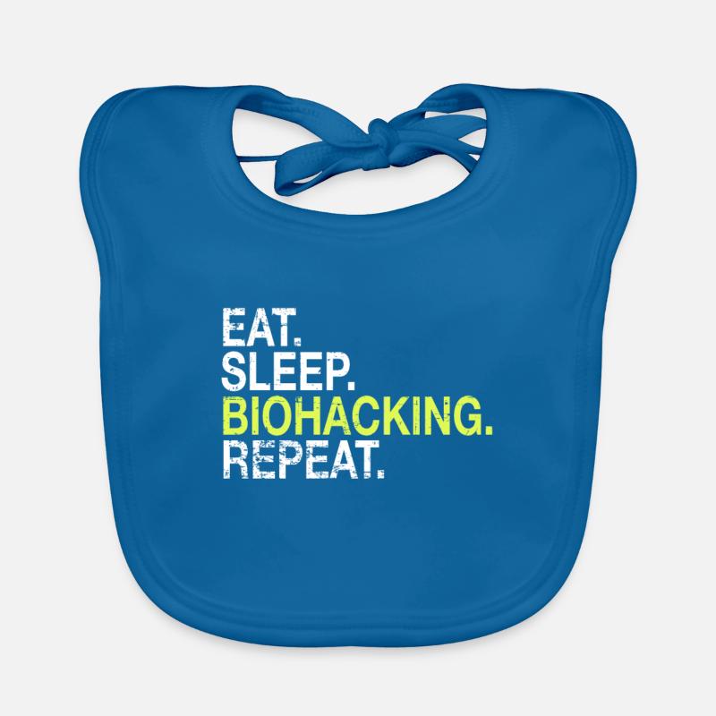 Eat Sleep Biohacking Repeat DNA Biohacker Gift Organic Baby Bibs
