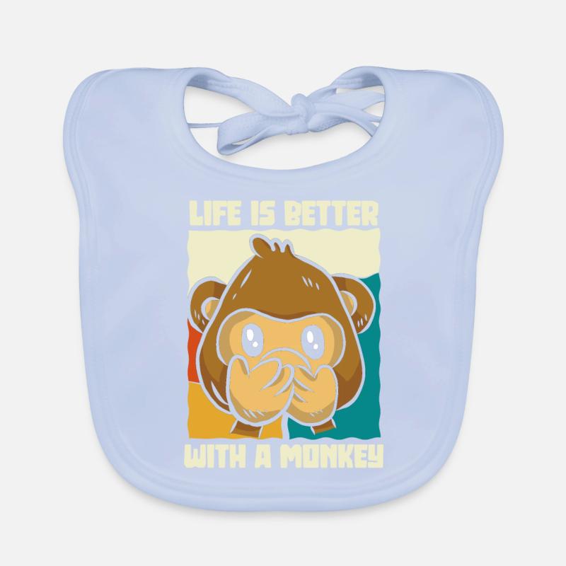 Life is better with a monkey - Äffchen Baby Bio-Lätzchen