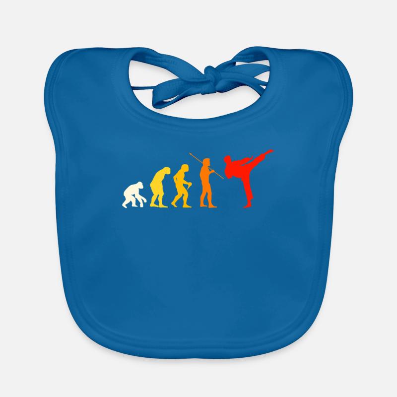 Karate Evolution T-Shirt Geschenk Judo - Baby Bio-Lätzchen - Pfauenblau
