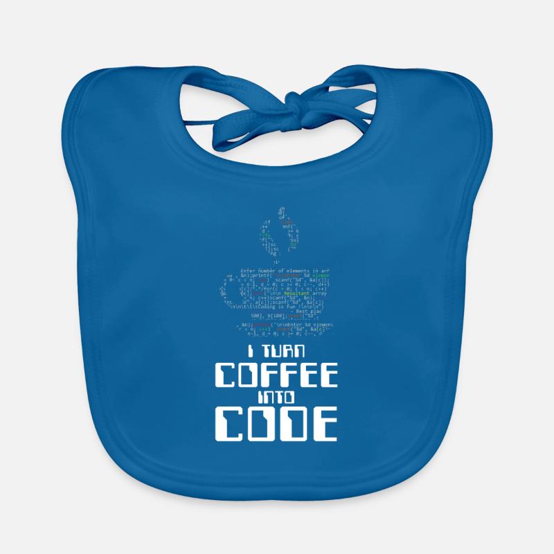 I Turn Coffee Into Code Coder Coding HTML Gift Organic Baby Bibs