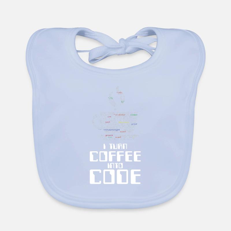 I Turn Coffee Into Code Coder Coding HTML Gift Organic Baby Bibs