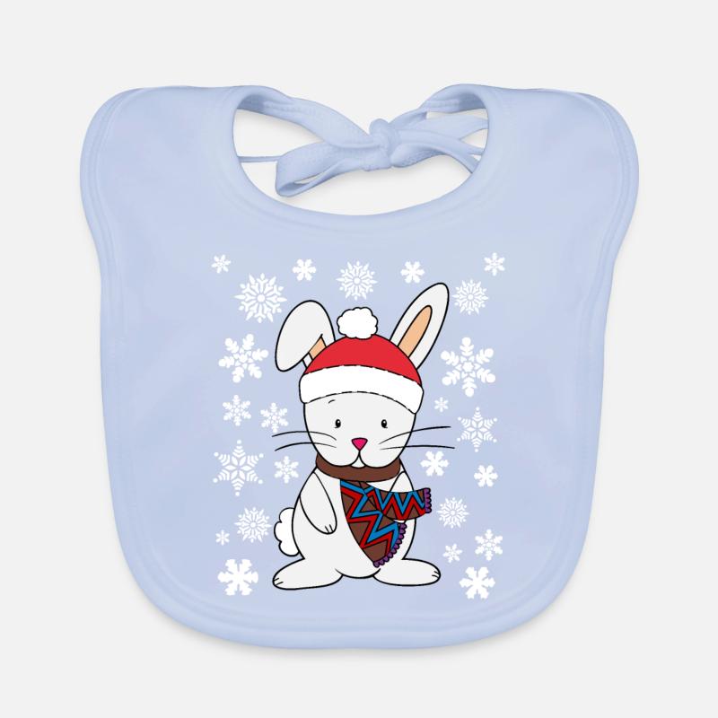 Cadeau de Noël mignon lapin idée cadeau Bavoir bio Bébé