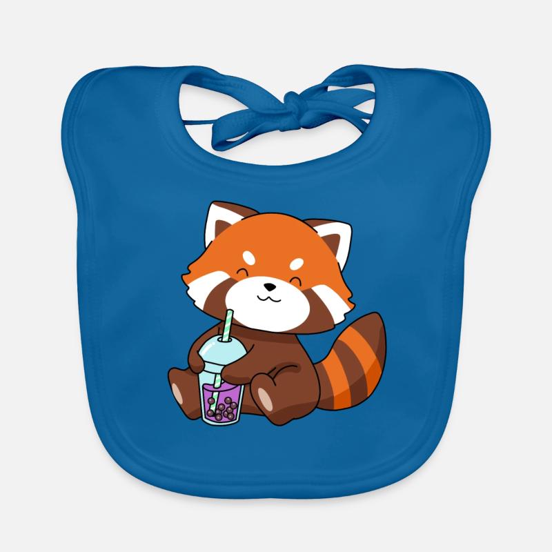 Red Panda Bubble Tea Gift Boba Tea Red Panda Organic Baby Bibs