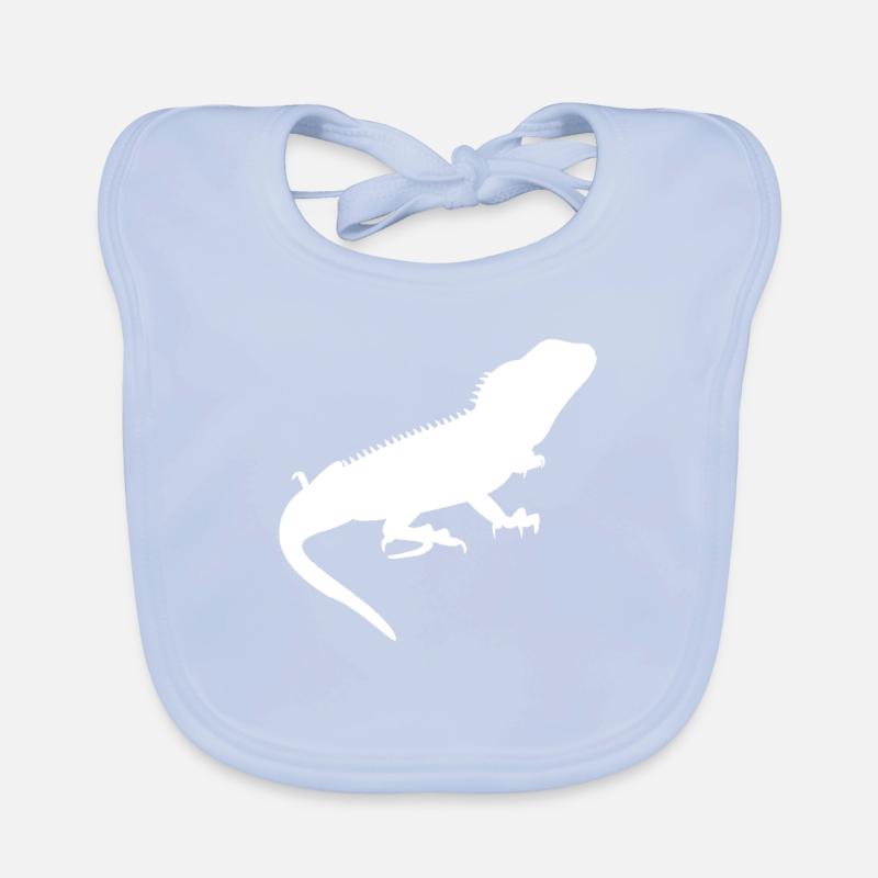 Chinese Water Dragon Silhouette Pet Lizard Gift Organic Baby Bibs
