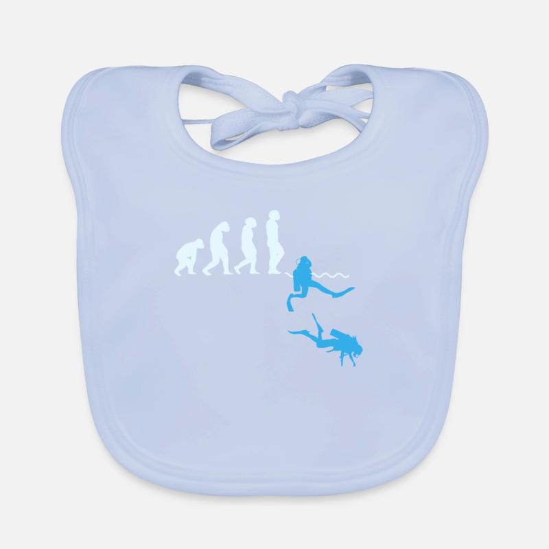 Diver Evolution Shirt Gift Diving Organic Baby Bibs