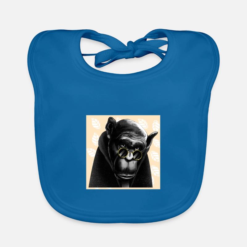 Monkey - drawing Organic Baby Bibs