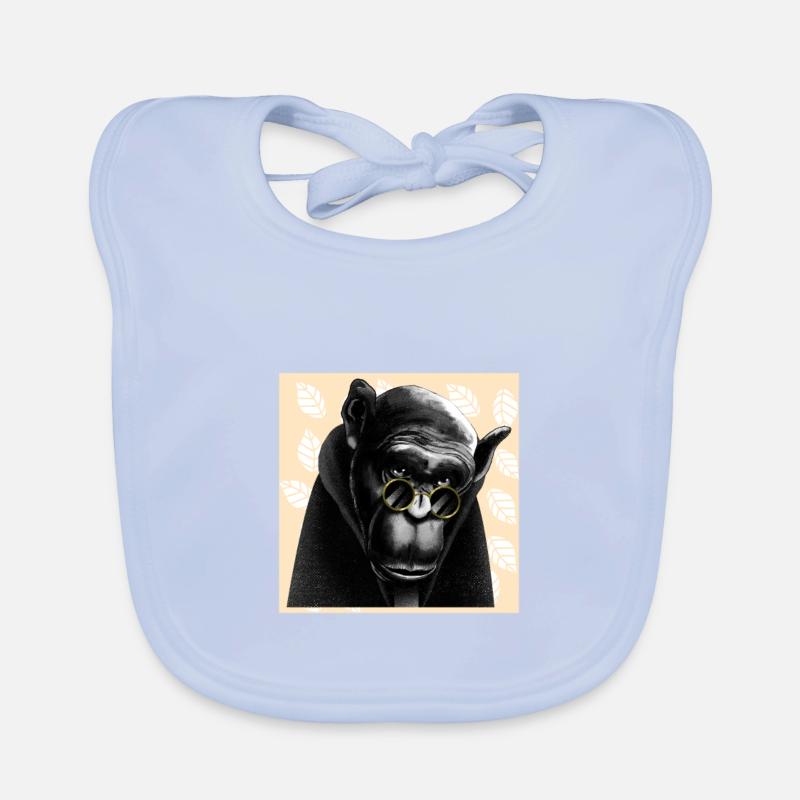 Monkey - drawing Organic Baby Bibs