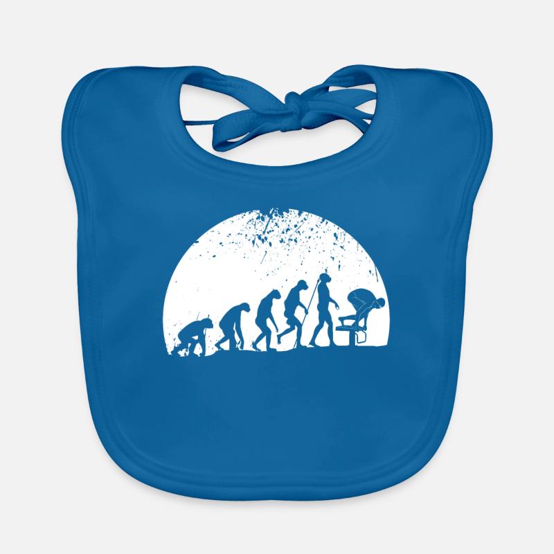 Schwimmen Evolution Schwimmer Geschenk - Baby Bio-Lätzchen - Pfauenblau