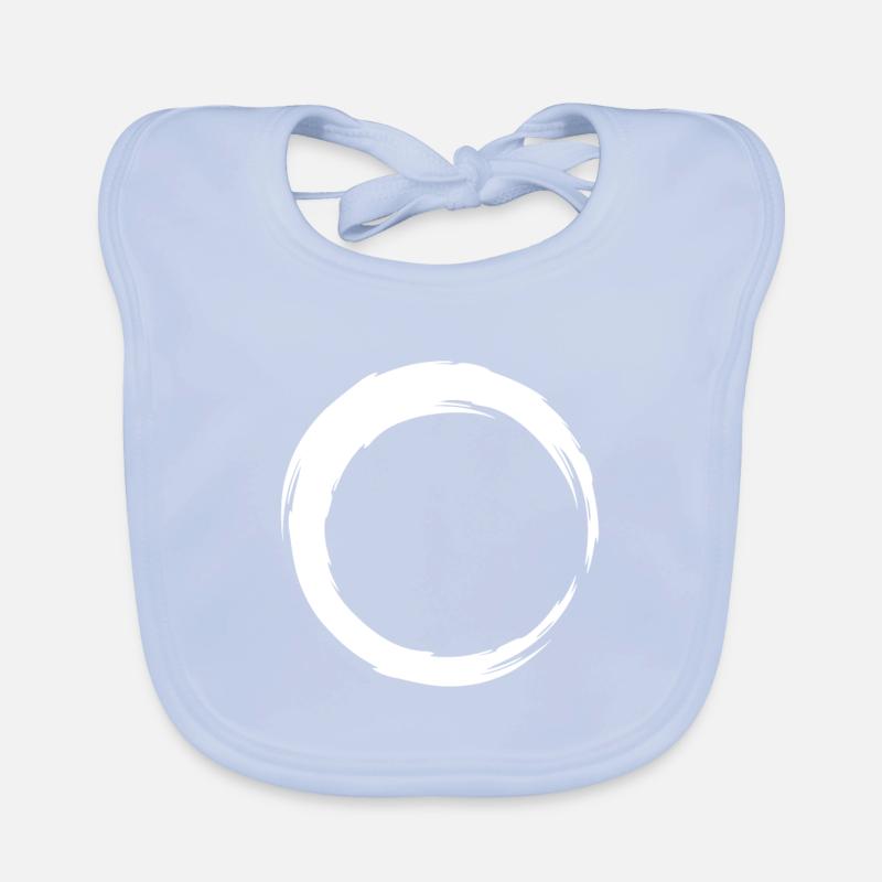 Circle line icon white Organic Baby Bibs