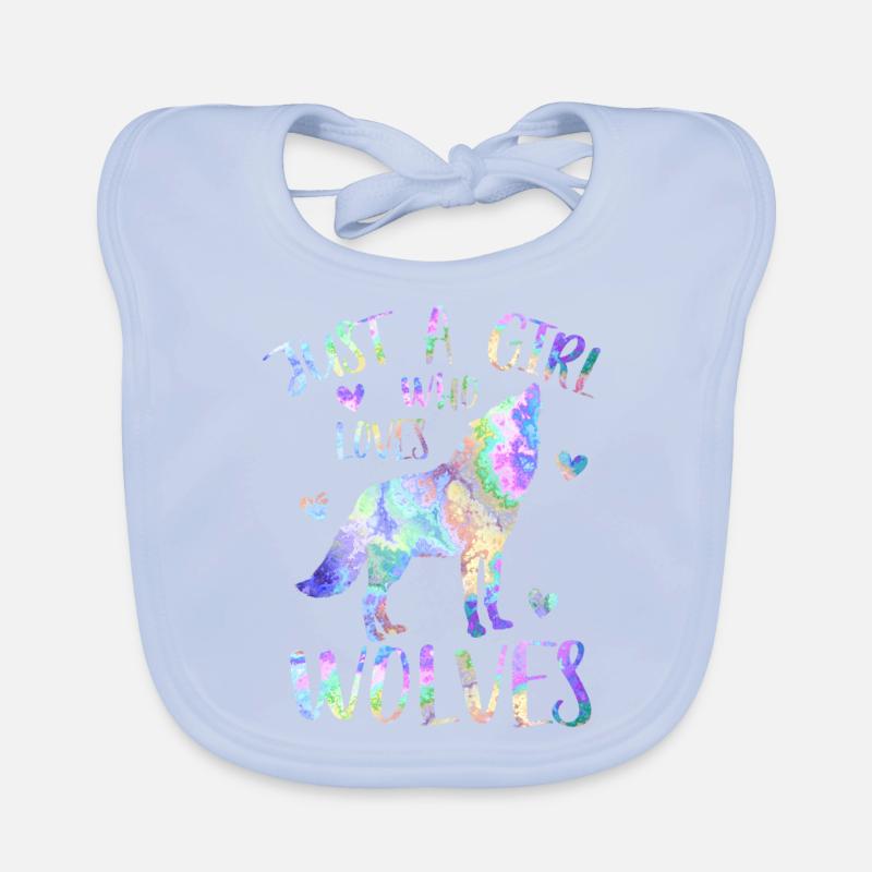 Nur ein Mädchen, das Wölfe liebt - Wolfsmädchen Baby Bio-Lätzchen