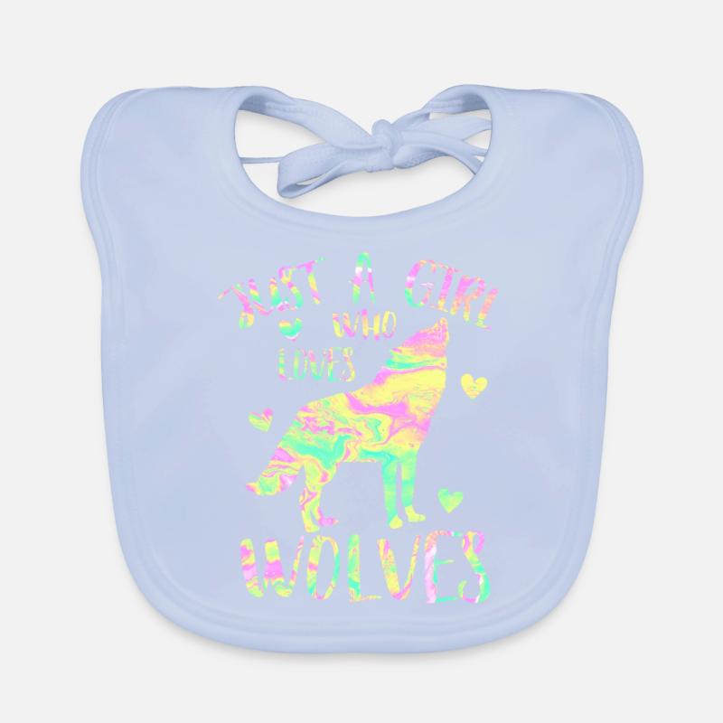 Nur ein Mädchen, das Wölfe liebt Baby Bio-Lätzchen