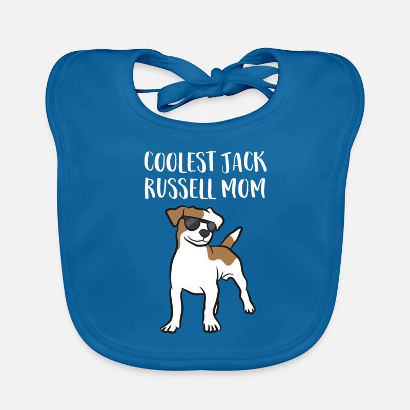 Le plus cool Jack Russel maman chiens Jack Russell - Bavoir bio Bébé - bleu paon